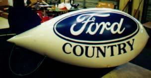 Advertising Blimp - 11ft. Ford Country logo - advertising ballons build your brand!